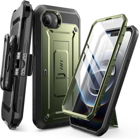 Coque antichoc pour iPhone 16e 6.1" avec béquille et clip ceinture (1/5)