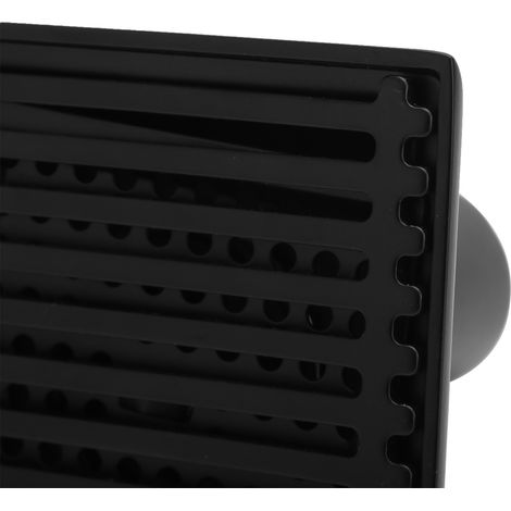 Bonde de douche carrée 10x10cm noire avec grille de recouvrement amovible (1/5)