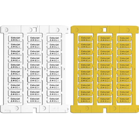 Targhetta per tubetto asolato e binario 9×20 mm Siemens e Telemecanique Stampabili con CaburJet 20x9