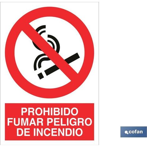 Panneau en polystyrène 420 x 297 mm, pictogramme « Interdiction de fumer », danger d'incendie