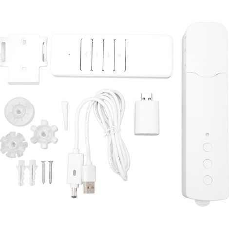 Storeur de volet roulant motorisé WiFi rechargeable, commande vocale et app Tuya, driver intelligent pour rideau à enrouleur, sans fil, compatible maison connectée, noir, 1 pièce (1/5)