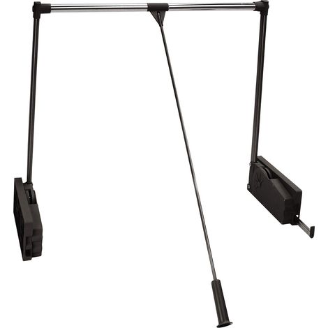 Kleiderlift mit Teleskop-Breitenverstellung 850 - 1150 mm Tragkraft 10 kg Chrom / anthrazit (1/5)