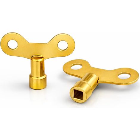 Lot de 2 Clé de purge de radiateur en laiton massif, type horloge Clé de purge d'air pour vanne de radiateur