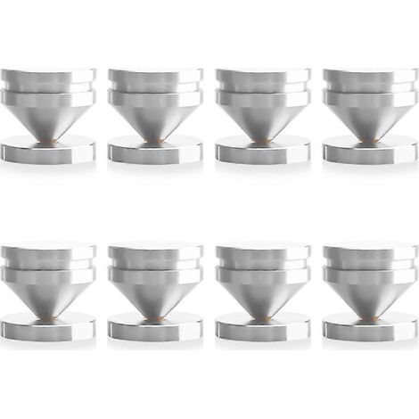 8 pieds de support d'enceinte HiFi en alliage d'aluminium métallique, pieds et clous de support de sol coniques, M22x22,5mm. (1/2)