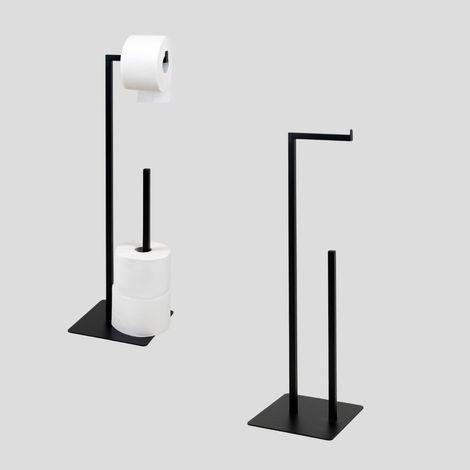 Porta carta igienica Loft in metallo nero Amally, 17,5x35x60 (1/5)