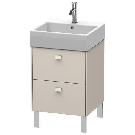 Duravit Meuble sous-lavabo Brioso 48,4 x 45,9 cm, 2 tiroirs, avec découpe pour siphon et tablier, pour lavabo Vero Air 23505050, Couleur (avant/corps): Taupe Matt Décor, Poignée Taupe Matt - BR443209191