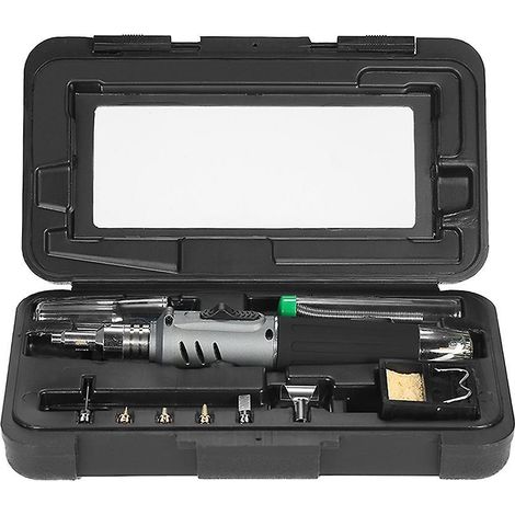10-in-1 Lötset: professioneller Lötkolben im Stiftformat mit 26 ml Butangas, HS 1115K Brenner