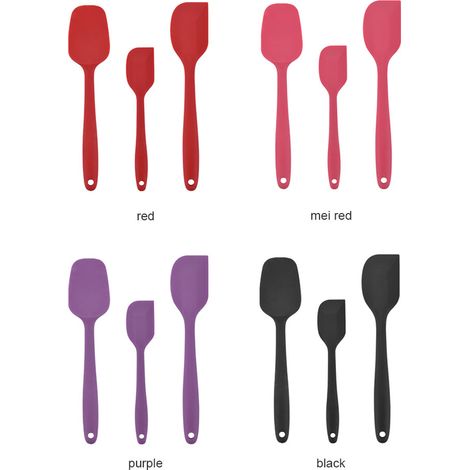 3-teiliges Set lebensmittelechter Silikonspatel, hitzebeständig, antihaftbeschichtet, Küchenutensilien zum Kochen und Backen (1/5)