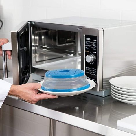 Couvercle pliable pour micro-ondes avec trous de ventilation, protection anti-éclaboussures, couvercle pour assiette micro-ondes (1/4)