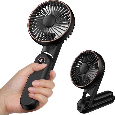 Portable Fan,Mini Hand Held Fans, 5 Adjustable Speed Small Personal Folding Desk Fan with LED Display (1/4)