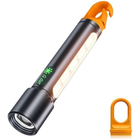 Lampe de poche LED rechargeable 500 000 lumens, 9 modes, lampe de poche LED extrêmement lumineuse XHP90.2 zoomable et étanche IPX7, lampe de poche puissante pour le camping, la randonnée, les