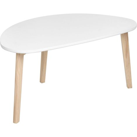 Tavolino da caffè gambe in legno di pino bianco piano in MDF Fly (1/5)