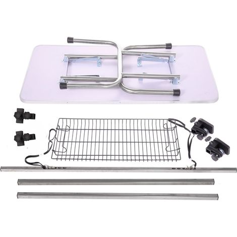 Klappbarer Tierpflegetisch aus Edelstahl Blau 117 x 60 x 76 cm MODENUIT (1/5)