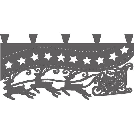 Weihnachtsgardine mit Rentieren und Weihnachtsmann PATKI 60x35