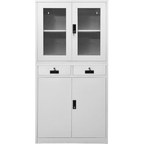 Maison Exclusive - Armadio per Ufficio Grigio Chiaro 90x40x180 cm Acciaio e Vetro