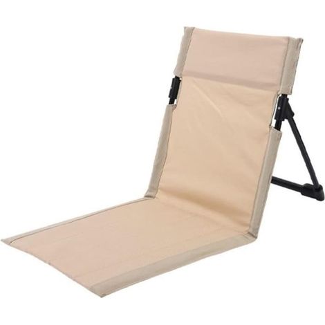 1 tapis de plage pliable, dossier réglable, tapis de chaise longue kaki, pour jardin et terrasse (1/4)