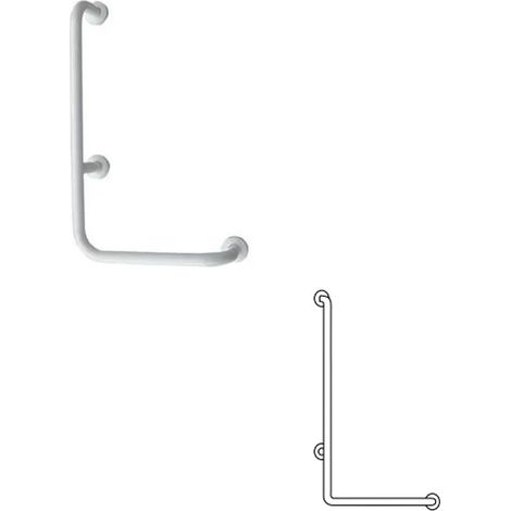 Corrimano Con Montante 66 x 66 cm Sinistro Per Anziani o Diversamente Abili - Ferro Zincato (1/2)