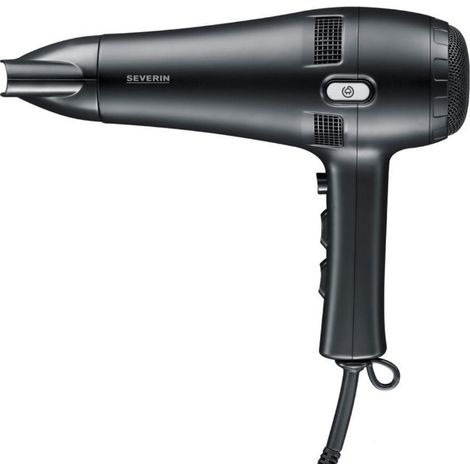 SEVERIN Secador de pelo con cable retráctil automático, Secador de pelo con difusor y concentrador extraíbles, Potencia 2.100 W, Negro, HT 0165