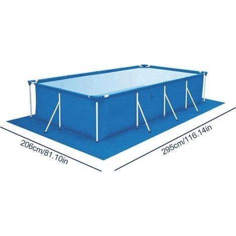 Rechteckige Poolmatte, Bodenmatte für quadratische Pools, faltbare Bodenabdeckung für Rahmenpools, Planschbecken, Whirlpools (1/4)
