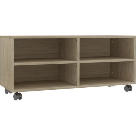 Maison Exclusive - TV-Schrank mit Rollen Sonoma-Eiche 90x35x35 cm