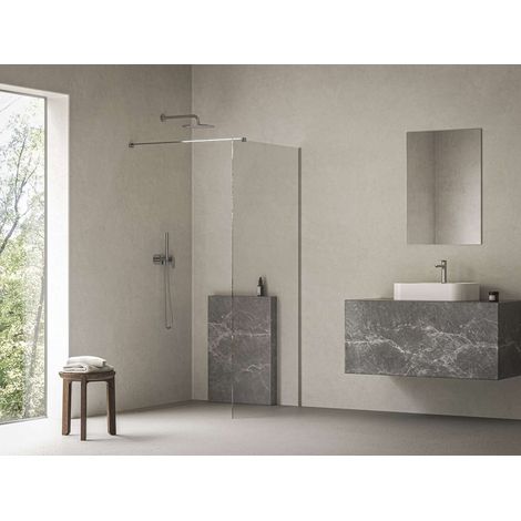 Ravak Walk-In - Pared de ducha Walk-In, 100x200 cm, cromo/vidrio esmerilado GW9WA0C00Z1C (1/4)