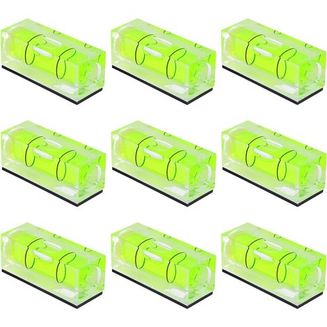 9pcs Niveau a Bulle Miniature, Équerre Petit Niveau à Bulle Mini-Outil de Mesure Magnétique pour Niveler Phonographe Platine Vinyle Appareil Photo Trépied Perceuse