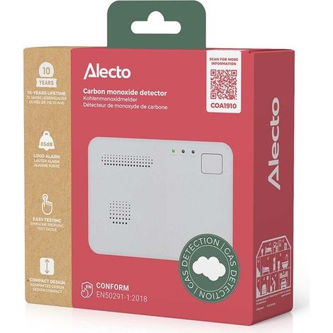 Alecto COA1910 Kohlenmonoxidmelder mit 10 Jahren Sensorlaufzeit