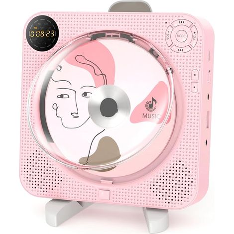 Portable CD Player, CD Player for Home with Speakers, LCD Screen and Remote Control, FM Radio/AUX in/USB/Headphone Jack