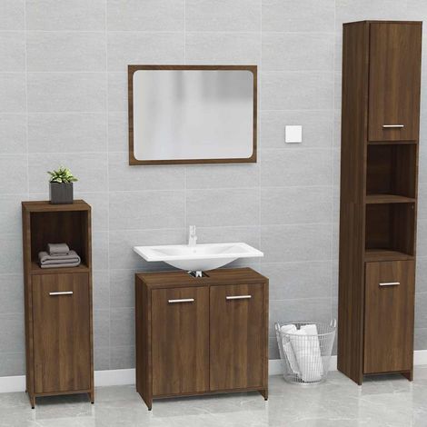 vidaXL Meubles de salle de bain Chêne marron Bois d'ingénierie (1/5)
