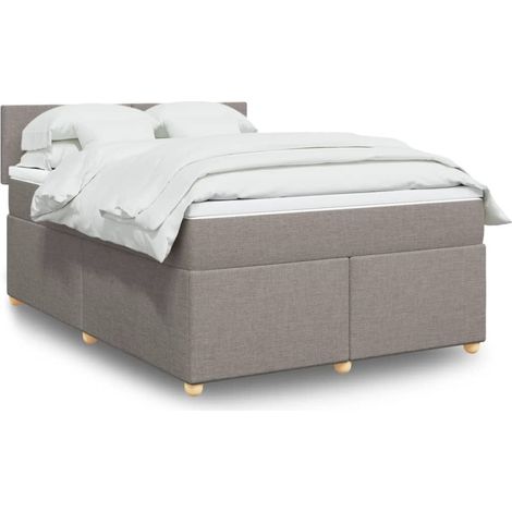 Boxspringbett mit Matratze Taupe 140x200 cm Stoff