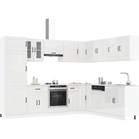 Ensemble d'armoires de cuisine 14 pcs Kalmar bois d'ingénierie (1/5)