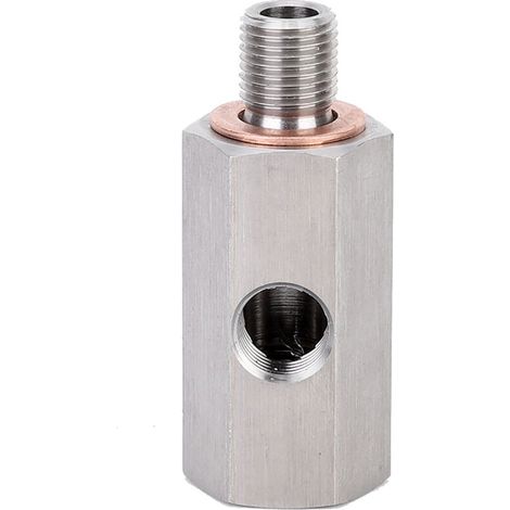Adattatore turbo universale a T, adattatore turbo, sensore di pressione dell'olio, filettatura femmina NPT da 1/8 di pollice, filettatura maschio M9. (1/5)