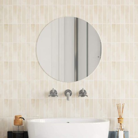 Miroir mural-Miroir suspendu 50 cm Rond Verre 276939 (1/5)