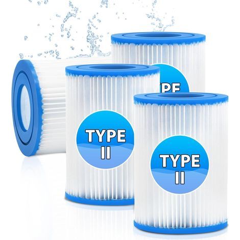 Cartouche filtrante à 4 filtres pour filtre de piscine Best-Way Type II, filtre de piscine de type 2, remplacement pour filtre Lazy Spa compatible avec les pompes de piscine Best-Way-AquaForge (1/5)