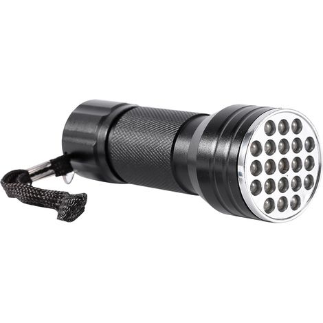 Hochwertige 21-LED-UV-Taschenlampe mit violetter Lichterkennung, Aluminium