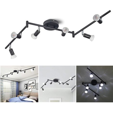 Spot de plafond LED, plafonnier à tête pivotante, spot de plafond moderne, lustre sans ampoule (GU10) (1/5)