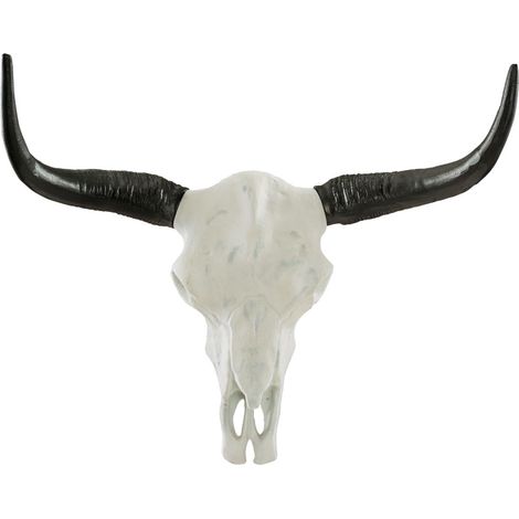 Wanddeko Büffelschädel Weiß aus Aluminium Deko Jagdtrophäe