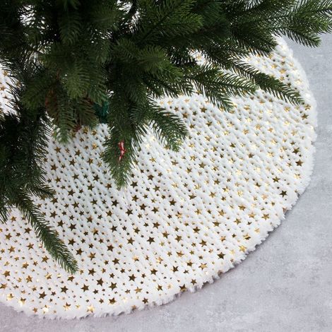 Jupe de sapin de Noël 90 cm, étoile tapis de sapin de Noël couvre-pied de sapin de Noël couvre-pied de sapin de Noël pour la fête décoration de sapin de Noël décoration d'intérieur (1/5)