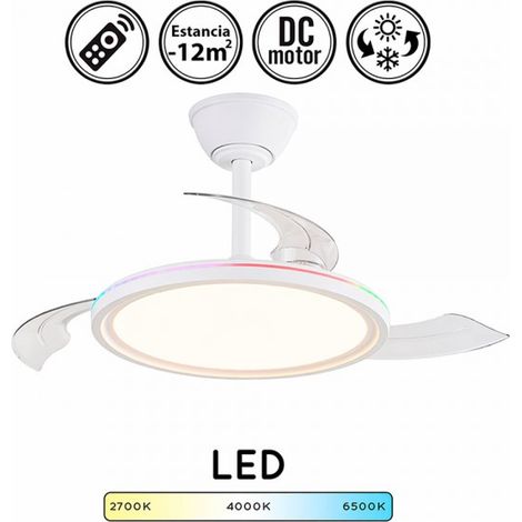 Ventilador LED Rexus blanco aspas retráctiles RGB CCT silencioso (1/5)