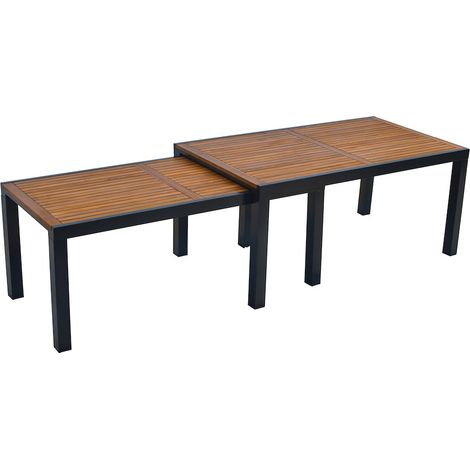 Flex Ausziehtisch Alu/Akazie 180(300)x100cm Alu/Akazie