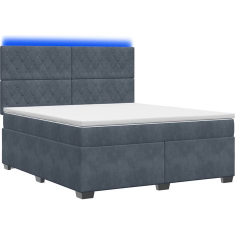 Maison Exclusive - Letto box spring con materasso Grigio Scuro 160 x 200 cm (1/5)