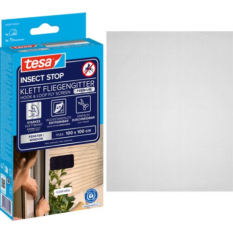 tesa Insektenschutz-Fenster COMFORT 100 x 100 cm anthrazit Insektenschutzgitter