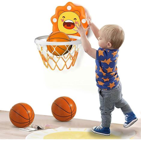 Mini panier de basket pour chambre de petit garçon, hauteur réglable, peu encombrant, cadeau idéal pour Noël ou un anniversaire. (1/5)