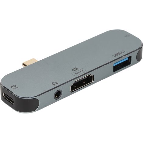 Hub USB-C vers USB 3.1, interface multimédia haute définition 4K, charge rapide 480 Mbit/s, puissance 100 W, adaptateur USB-C 5 en 1 (1/5)