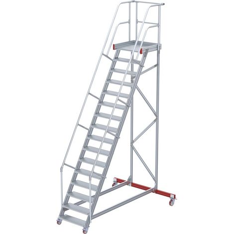 Euroline 513 Wartungsbühne 60° 1000mm Stufenbreite 16 Stufen Alu gerieft