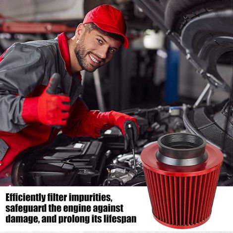 Cône d'admission d'air froid de remplacement haute performance universel lavable à fixation par pince (1/4)