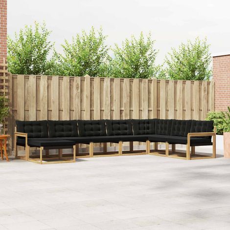 vidaXL Outdoor-Sofagarnitur mit Kissen 8 pcs Weiß und Schwarz (1/5)