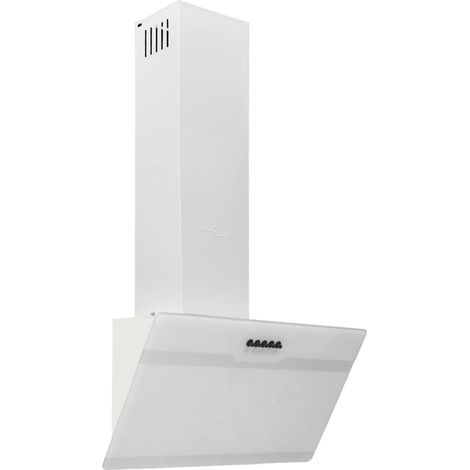 Cappa parete 60 cm acciaio e vetro temperato bianco 020005874