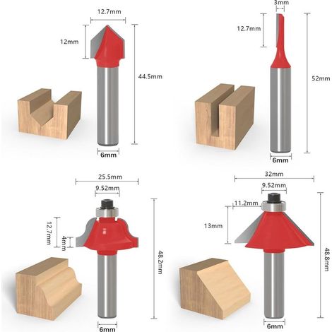 Coffret 15 Fraises Defonceuse 6mm Carbure Tungstène Professionnel Boîte Incluse (1/5)
