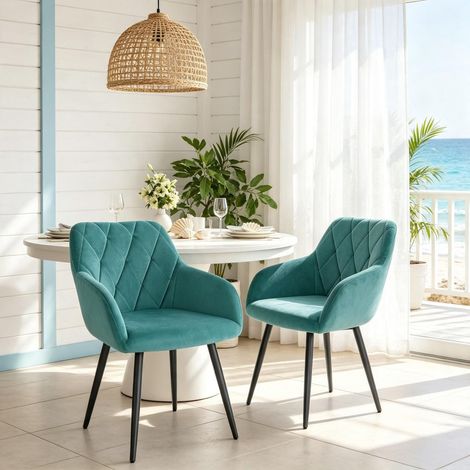 Silla de ocio, silla tapizada cómoda, silla de comedor con reposabrazos, silla funcional, silla de diseño con asiento acolchado, silla de salón, silla de dormitorio (solo con 1 silla de comedor) (1/5)